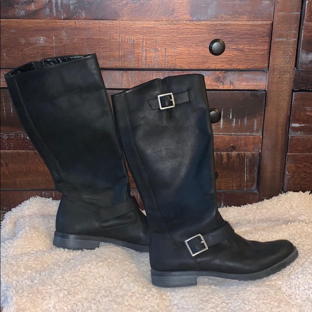 Black calf boots